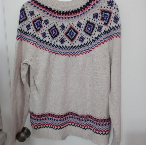 Old Navy Retro 80's Style Fair Isle Nordic  Long Sleeve Metallic knit Sweater - Picture 9 of 9
